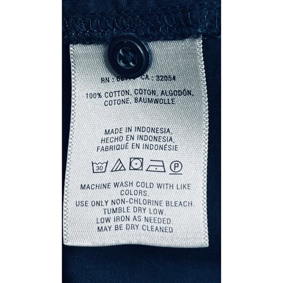 Anthropologie HD In Paris Sleeveless Button Up Shirt  Size 4 Navy Blue High Low - Picture 10 of 15